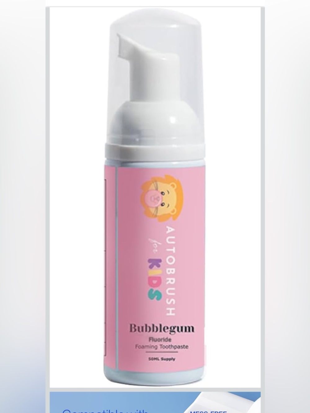 Autobrush Fluoride Foaming Toothpaste for Kids, Bubblegum 1.69 fl oz